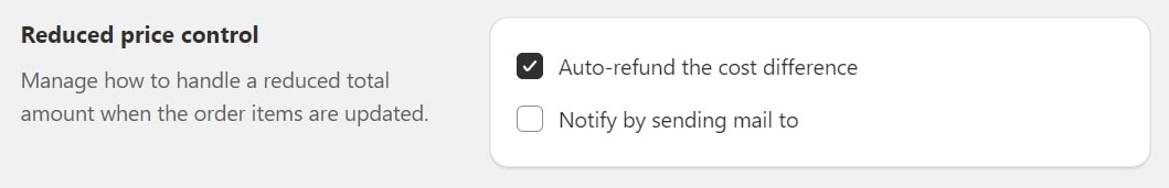 Manage a refund for the updated order