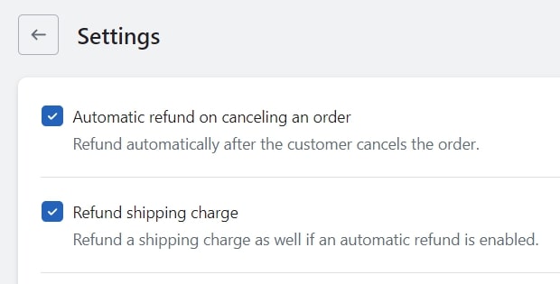 Manage the refund for the cancelled order
