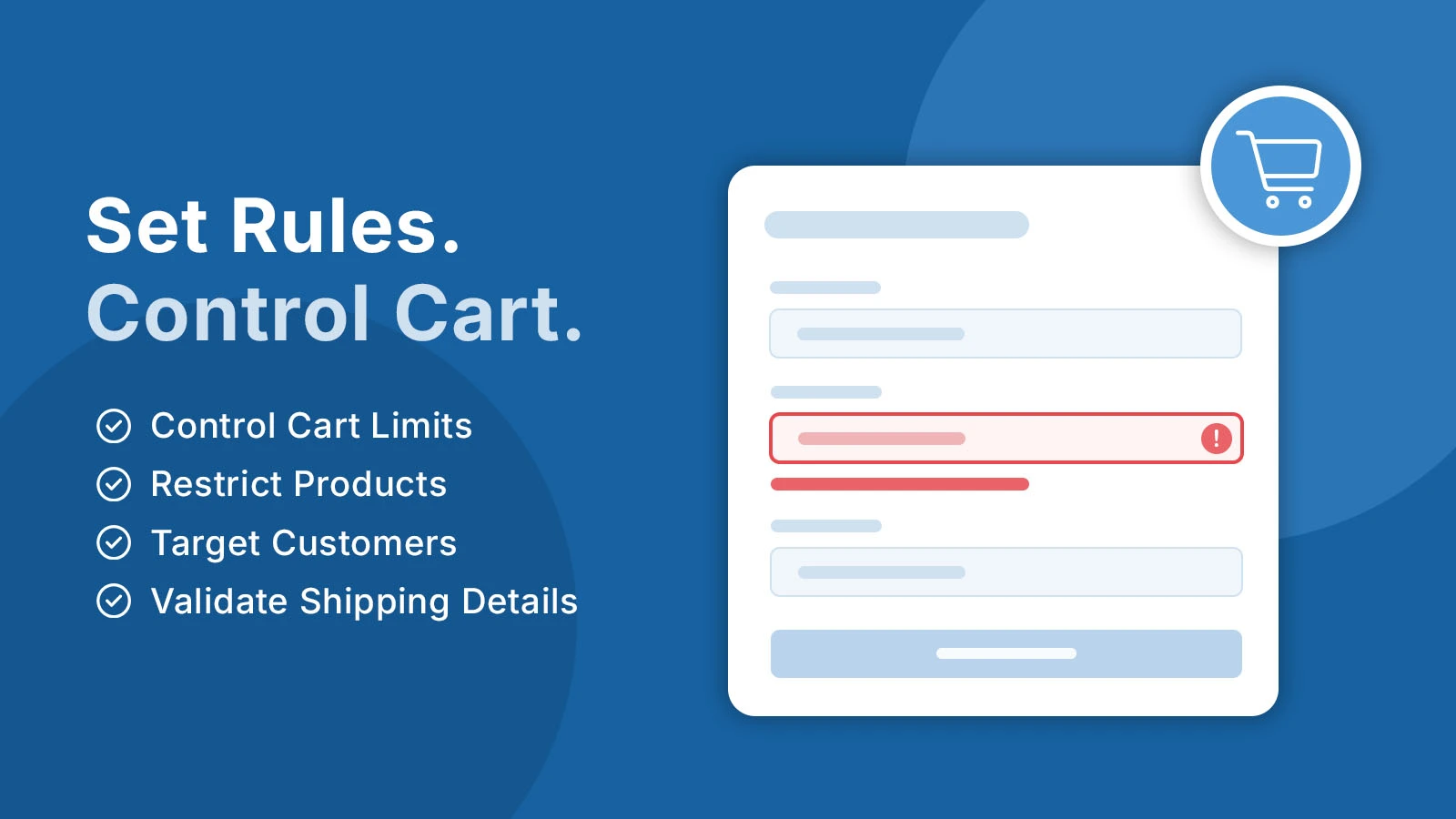 Shopify cart limits app for checkout validation and order restrictions