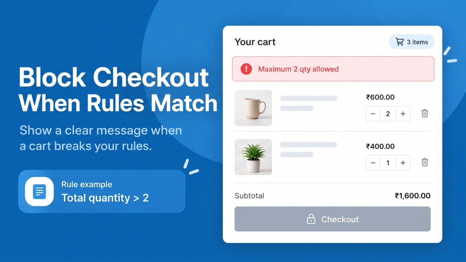 Shopify cart validation blocking checkout due to quantity limits